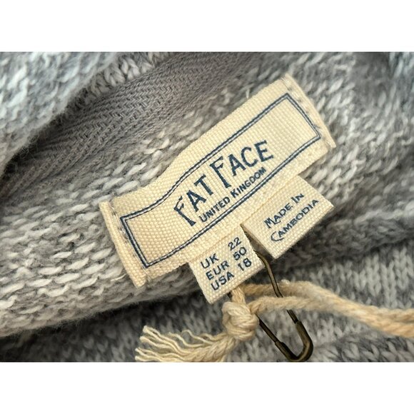 Fatface Women's Grey Geometric Patterned Cowl Neck Blouse Size 18 Oversized - Picture 5 of 8